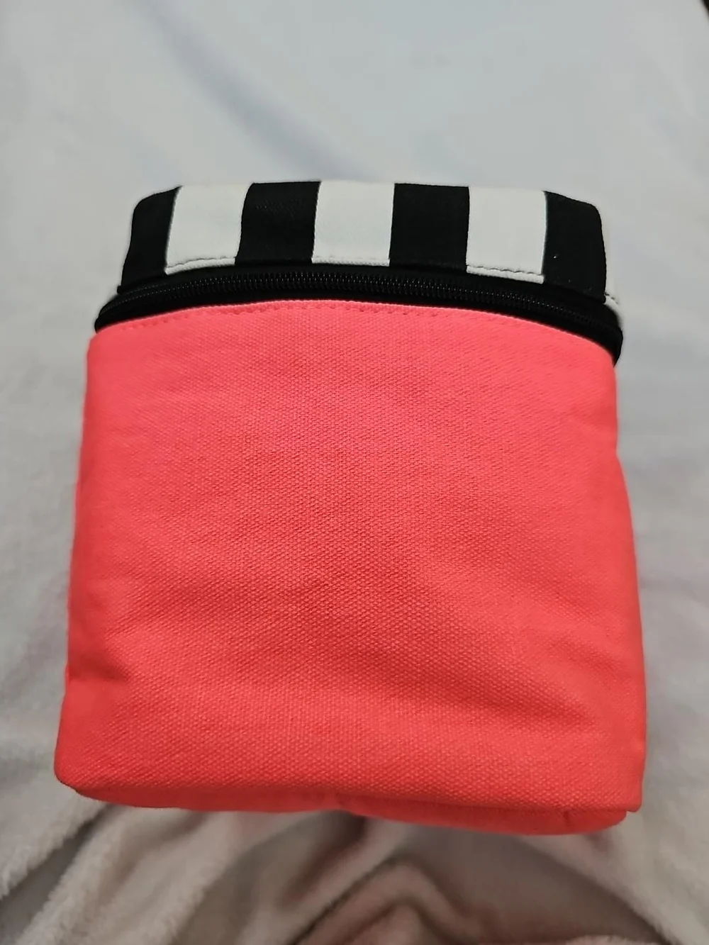Victoria's Secret NWT Travel Train Case Pink Stripe Makeup Cosmetic Organizer